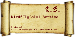 Királyfalvi Bettina névjegykártya